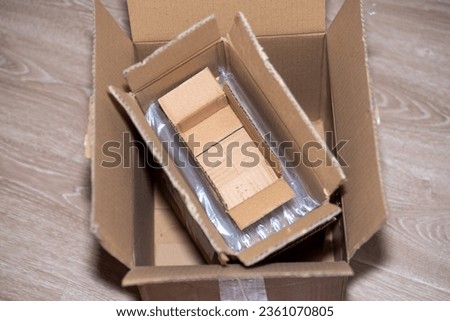 Excessive amounts of packaging and waste,Over Packaging concept Foto d'archivio © 