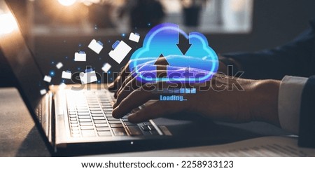 Exchange information and data with internet cloud technology.Digital system for transferring documents.FTP(File Transfer Protocol) files receiver and computer backup copy. 