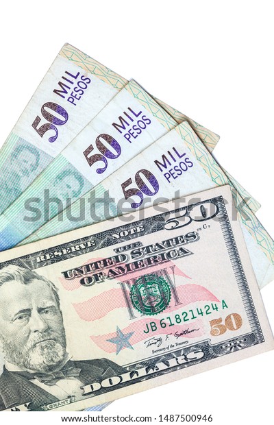 Exchange Rate Between Us Dollar Colombian Stock Photo Edit Now 1487500946