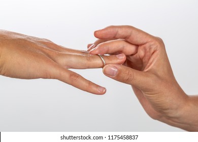 Exchange of rings in a marriage between two women - Shutterstock ID 1175458837