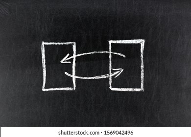 Exchange, swap concept on chalkboard, blackboard background - Shutterstock ID 1569042496