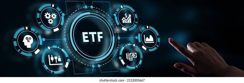 Exchange Traded Fund Stock Market Trading Investment Financial Concept. ETF