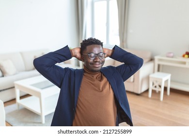 Excited biracial male call center agent in headset have fun laugh working on computer online, overjoyed African American man busy studying or watching funny training webinar on computer gadget - Shutterstock ID 2127255899