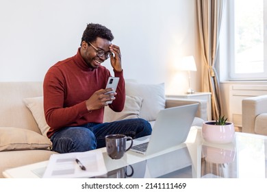 Excited Black African American Man Having Stock Photo 2141111469 ...