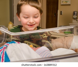 Excited Boy Meets His Infant Sibling For The First Time After Delivery At Hospital