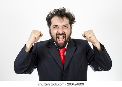 Excited Businessman - Extremely Happy Businessman / Businessman Achieving Target