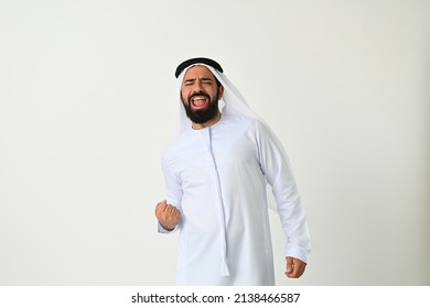 Excited Emirati Man Winning Uae Making Stock Photo 2138466587 ...