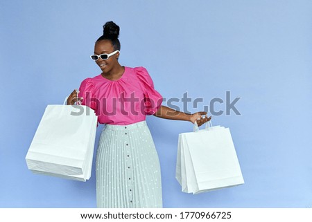 Similar – pink paper bags for shopping, inside the Christmas mask