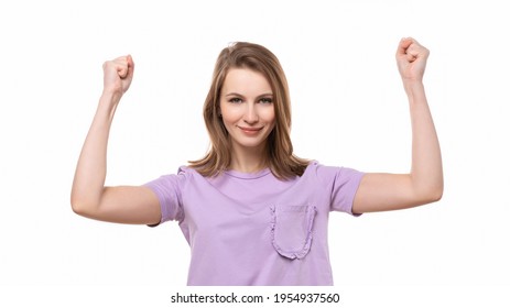 Excited Girl Celebrate Success Looking Camera Stock Photo 1954937560 ...