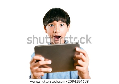 Similar – surprised boy with a blackboard