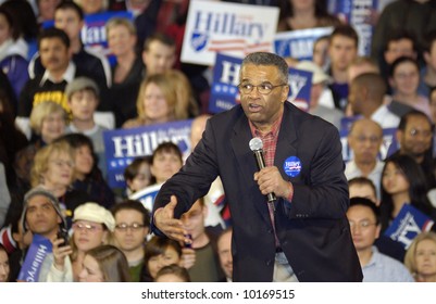 Excited Ron Sims At Hillary Clinton Rally For Presidential Campaign