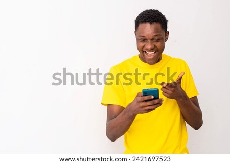Similar – Image, Stock Photo Young black man in panama hat