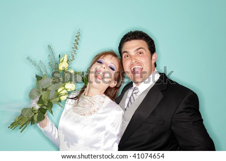 Excited young couple that just got married