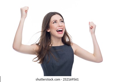 Excited young woman
