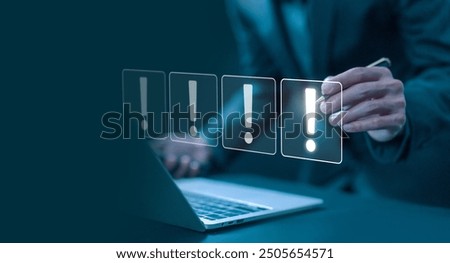 exclamation mark, important icon. concept of attention point, failure, mistake, and business error alert. danger sign, and hazard warning information. the problem of info security