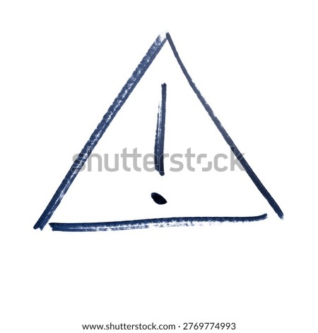 an exclamation point inside a triangle drawn with a black marker on a transparent background