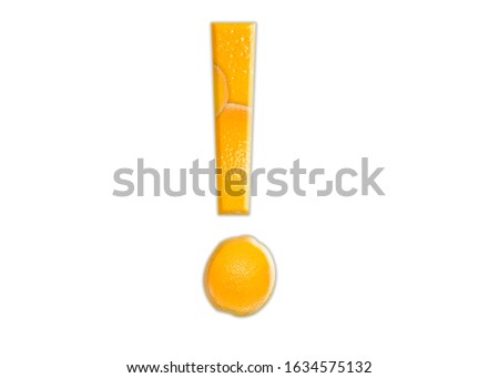 Exclamation point made up of oranges
