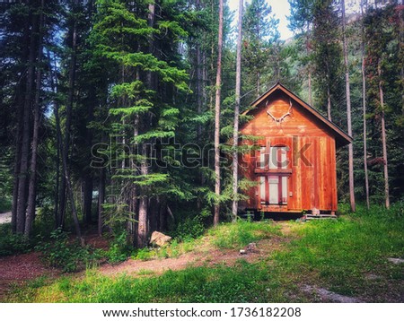 An excluded wooden shack in the wilderness of British Columbia, Canada. [[stock_photo]] © 