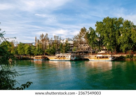 Excursion boats on the banks of the Manavgat River.