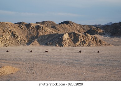 An Excursion By ATV To The Bedouins' Village Through The Desert In Egypt