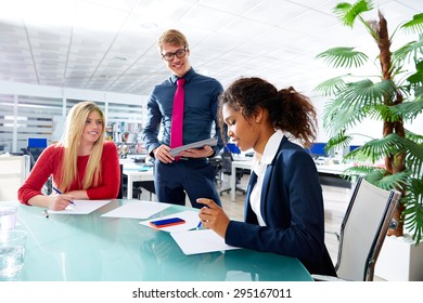 Executive Business People Team Meeting At Office Teamwork Young Multiracial