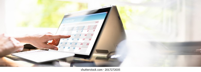 Executive Calendar With Week Agenda On Digital Hybrid Tablet