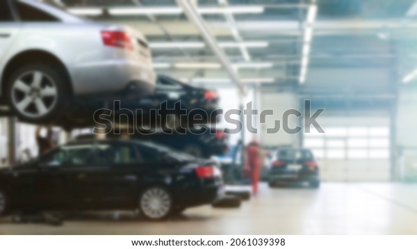 executive\
car service station, blur photo, space for\
text