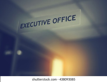 Executive Office Signed On The Mirror Door, Conceptual