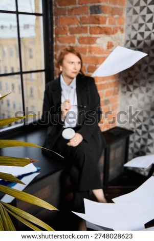executive reacting to rejected proposal, papers flying