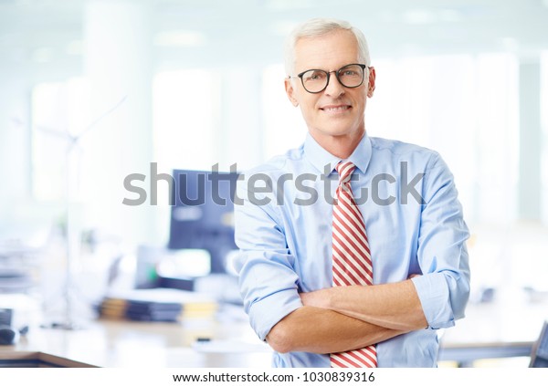 Executive Senior Financial Advisor Businessman Standing Stock Photo ...