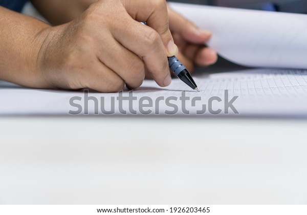 Executive signing in\
meeting business official document paperwork files contract on\
office table for approval management of responsible, signature\
professional for\
startup