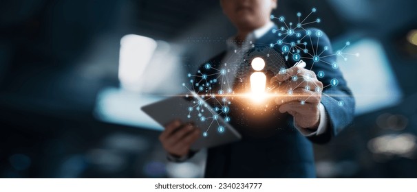 Executives touch human resource network structure - HR, effective management and recruitment of HR, effective organizational structure, training, employment, practice. - Shutterstock ID 2340234777
