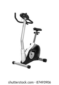 An Exercise Bike Isolated Against A White Background