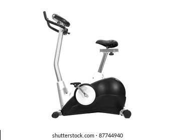 An Exercise Bike Isolated Against A White Background