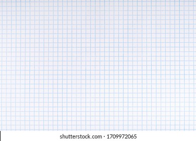 Exercise Book Paper Page With Squares, One Page. Blank Lined Worksheet Exercise Book For Math. Empty Writing Notebook Paper Sheet Template. School And Office Stationery. Paper Texture, Closeup