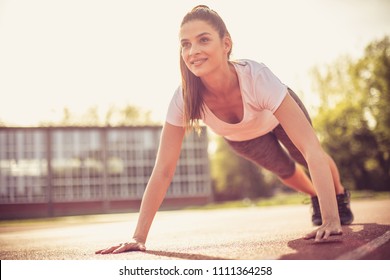 Exercise Daily. Woman Exercising. 