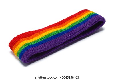 Exercise Rainbow Sweatband Cut Out on White.