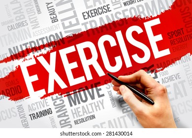 Exercise Word Cloud Fitness Sport Health Stock Photo 281430014 ...