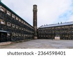 Exercise yard outside Crumlin Road Gaol, a Victorian prison modelled on Pentonville in London.