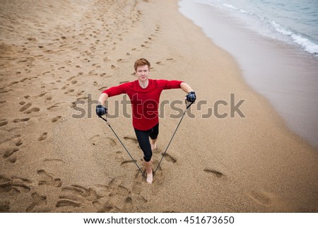 Exercising on the sand