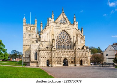 Exeter, Devon, England, UK: Exeter Cathedral; the Cathedral Church of Saint Peter in Exeter; the medieval gothic Cathedral of Exeter