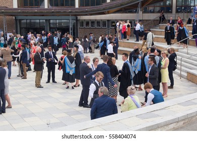 EXETER, DEVON, UK - July 11, 2016: Students Graduates From The University Of Exeter. Celebration.