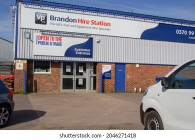 EXETER, DEVON, UK - SEPTEMBER 21, 2021 Brandon Hire Station Tool Rental Service Alphin Brook Road On Marsh Barton Trading Estate