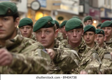 EXETER - NOVEMBER 16: Drummer From The Marching Performing At The Homecoming Parade Of 3 Commando Brigade  On November 16 In Exeter, England