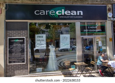 EXETER, UK - JULY 18, 2021 Careclean Dry Cleaner Shop On Sidwell Street