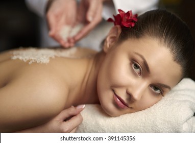 Exfoliation treatment at luxurious spa