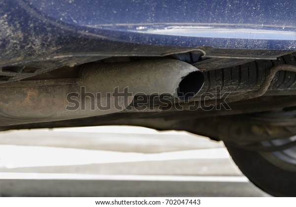 Exhaust of a\
car