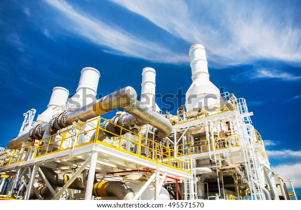 Exhaust Gas Turbine Engine Offshore Oil Stock Photo 495571570 ...