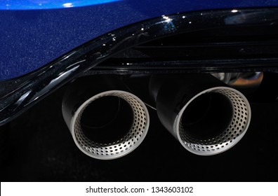 Exhaust Piper Of A Supercar, Co2 Emission