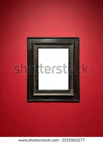Exhibition, empty picture frames hanging on the wall